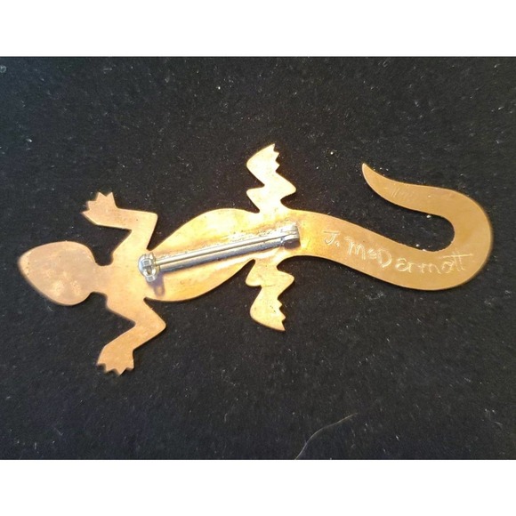 Copper Tribal Pin - J. McDermott Signed - Picture 2 of 5